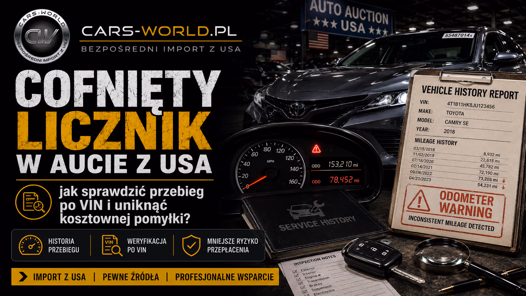 Cofnięty licznik w aucie z USA – jak sprawdzić przebieg?