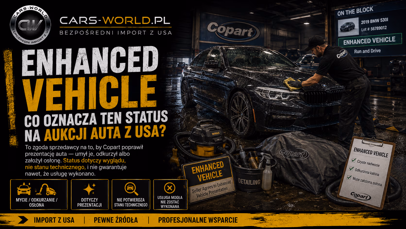 Enhanced Vehicle na Copart – co oznacza ten status?