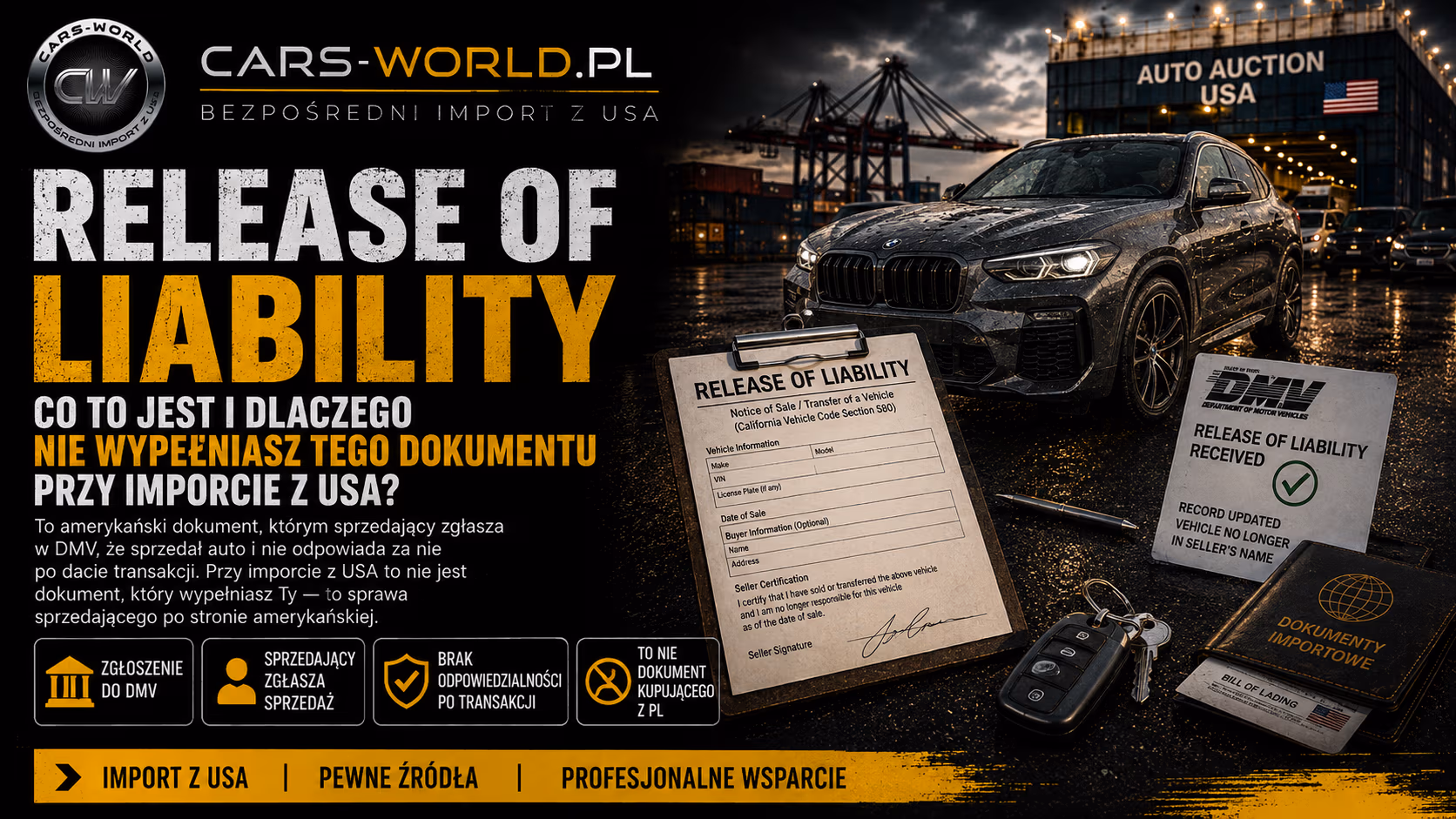 Release of liability – co to za dokument przy aucie z USA?