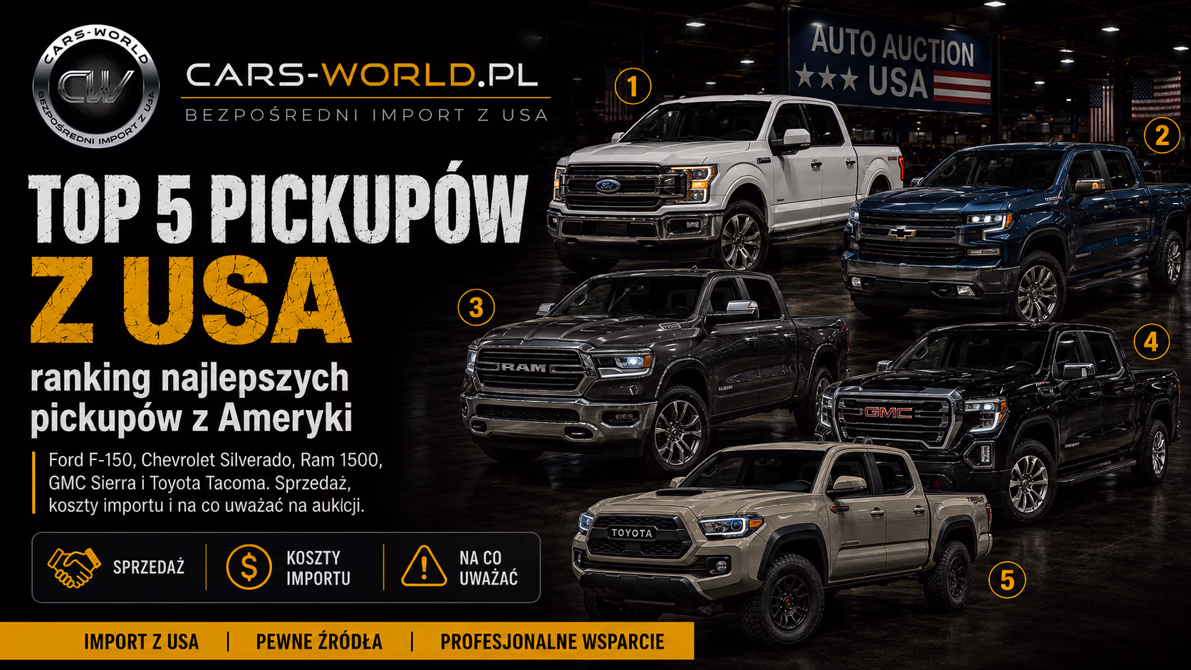 TOP 5 pickupów z USA - ranking najlepszych pickupów z Ameryki